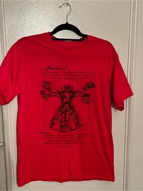 Marvel Deadpool Red Graphic Tee - Men's Crew Neck